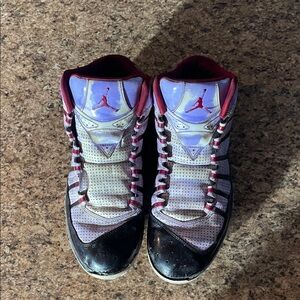 Jordan mens Black and Red High-Top Sneakers size 12